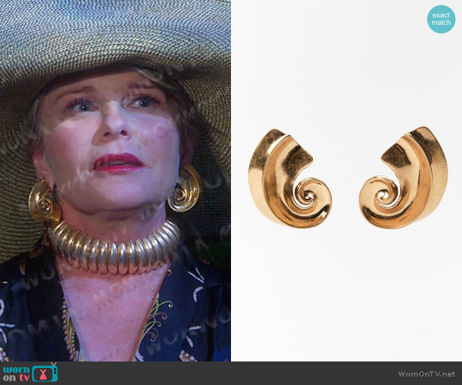 Zara Semi-Circular Earrings worn by Bonnie Lockhart (Judi Evans) on Days of our Lives