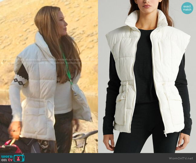 Zella Adjustable Drawcord Waist Puffer Vest worn by Britani Bateman on The Real Housewives of Salt Lake City