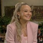 Abby’s pink lace detail blazer on The Young and the Restless