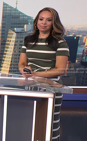 Adelle’s green striped dress on Today