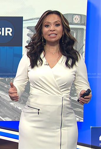 Adelle's white zipper dress on Today