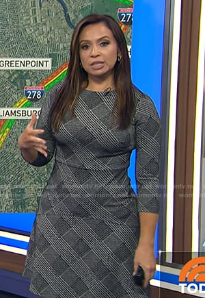 Adelle's grey plaid dress on Today