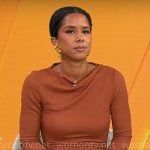 Adriana Diaz’s brown maxi dress on CBS Mornings