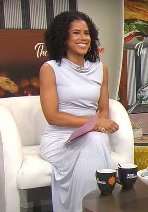 Adriana Diaz’s light blue maxi dress on CBS Mornings