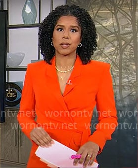 Adriana Diaz's red tie blazer on CBS Mornings