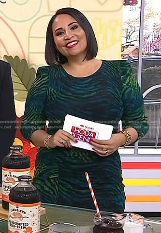 Alejandra’s green print dress on Today