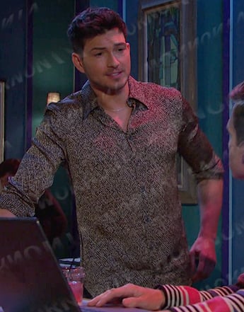 Alex’s grey printed shirt on Days of our Lives