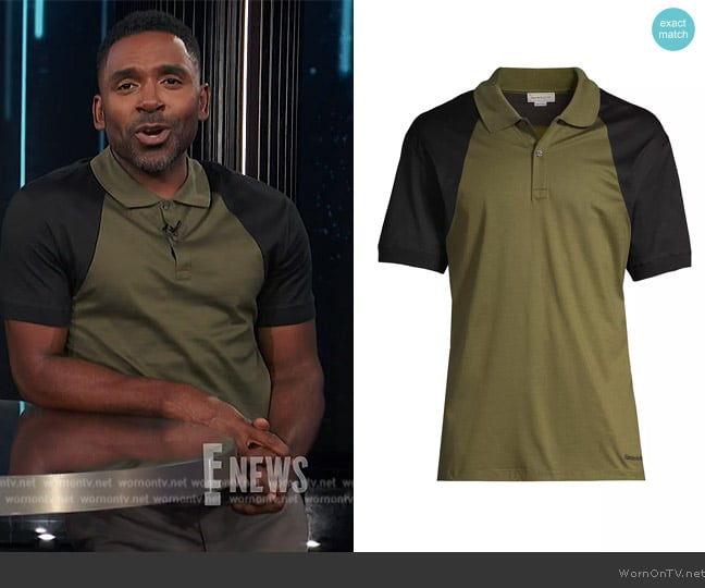 Alexander McQueen Harness Colorblock Polo Shirt worn by Justin Sylvester on E! News