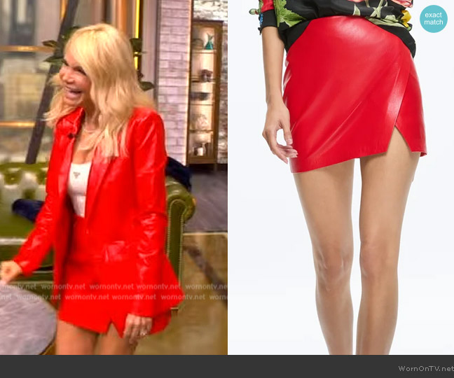 Alice + Olivia Siobhan Vegan Mini Skirt worn by Kristin Chenoweth on The View