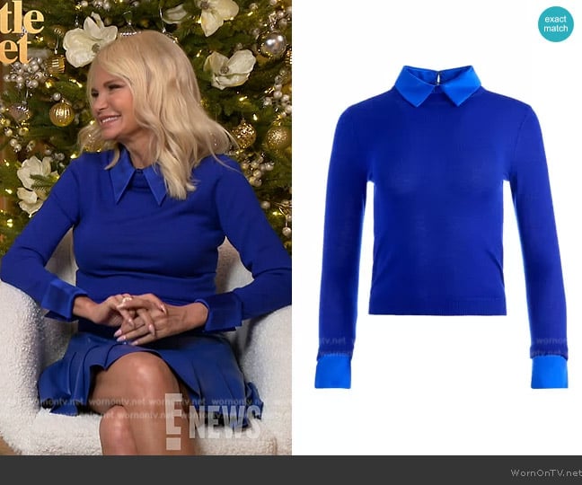 Alice + Olivia Porla Layered Look Sweater worn by Kristin Chenoweth on E! News