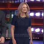 Alison Brown’s navy speckled tweed dress on The Kelly Clarkson Show