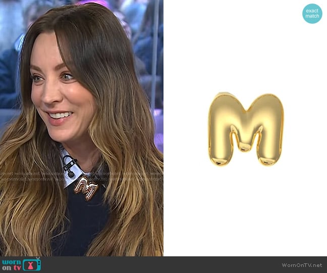 Alison Lou Cloud Letter Necklace worn by Kaley Cuoco on Today