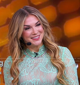 Allison Holker’s green lace dress on Good Morning America