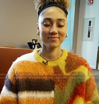 Ally's multicolor mixed print sweater on Today