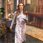 Alyssa’s white printed long sleeve dress on The View