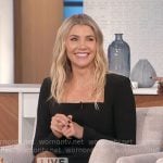 Amanda’s black square-neckline mini dress on The Talk