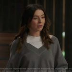 Amelia’s grey layered sweater on Greys Anatomy