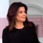 Ana’s black twist front dress on The View