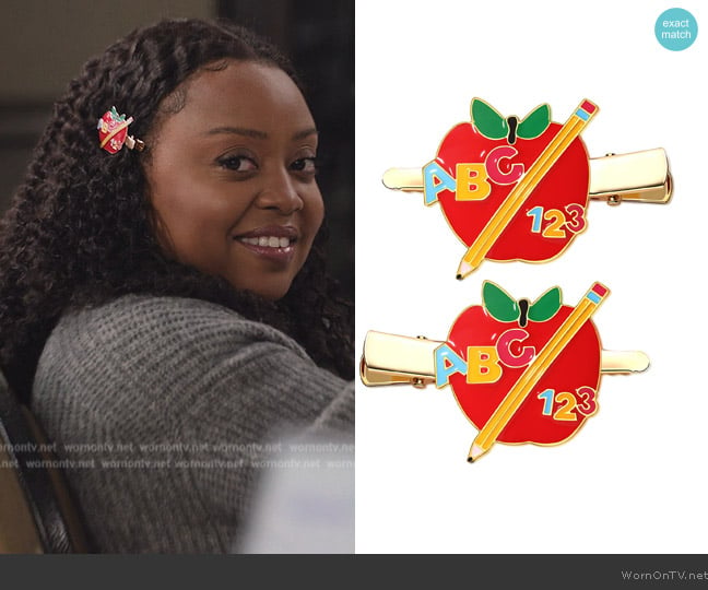 AnglesJell Apple Pencil Hairpins worn by Janine Teagues (Quinta Brunson) on Abbott Elementary