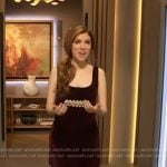 Anna Kendrick’s burgundy velvet mini dress on The Drew Barrymore Show