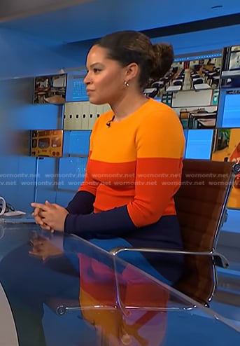 Antonia’s multicolor colorblock dress on NBC News Daily