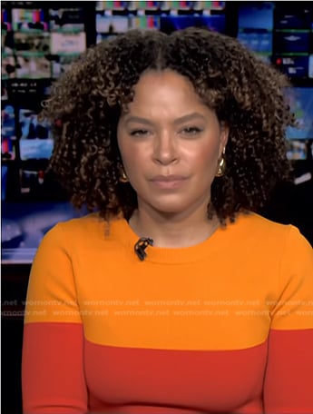 Antonia’s multicolor colorblock dress on NBC News Daily