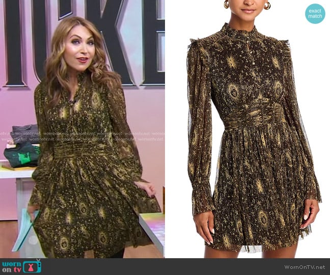 Aqua x Wicked Celestial Printed Mesh Long Sleeved Dress worn by Lori Bergamotto on Good Morning America