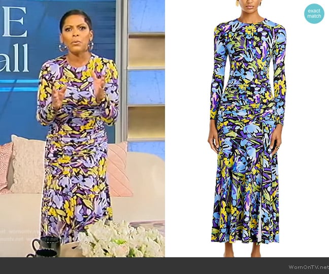 Aqua High Slit Maxi Dress worn by Tamron Hall on Tamron Hall Show