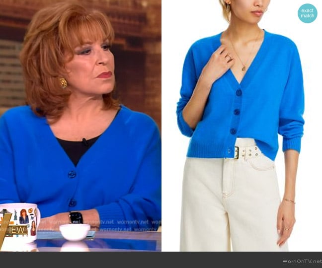 Aqua V-Neck Cardigan worn by Joy Behar on The View