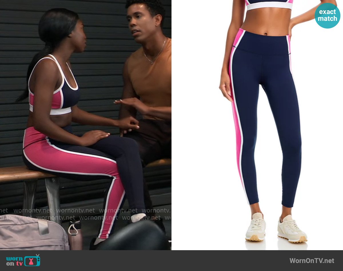 Aqua Toned Out High Rise Leggings in Raspberry worn by Trina Robinson (Tabyana Ali) on General Hospital