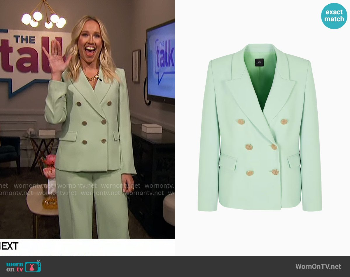 Armani Exchange Single Breasted Jacket with Two Buttons worn by Anna Camp on The Talk