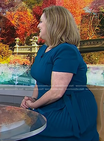 Dr. Carol Ash's teal pleated dress on Today