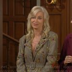 Ashley’s floral bead embellished coat on The Young and the Restless