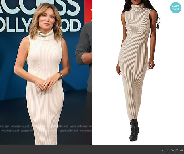  Channary Turtleneck Sweater Dress ASTR the Label worn by Kit Hoover on Access Hollywood