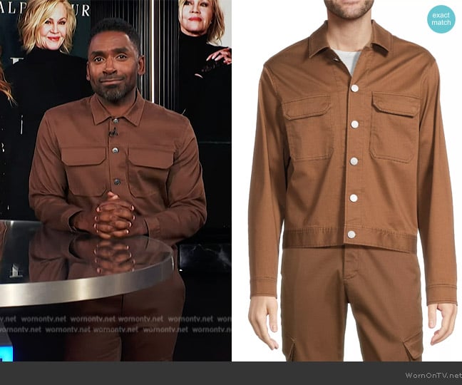 ATM Anthony Thomas Melillo Cotton Twill Cargo Pocket Jacket worn by Justin Sylvester on E! News