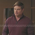 Atticus’s red half zip sweater on Greys Anatomy