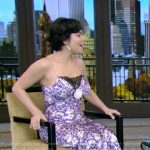 Auliʻi Cravalho’s purple floral print dress on Live with Kelly and Mark