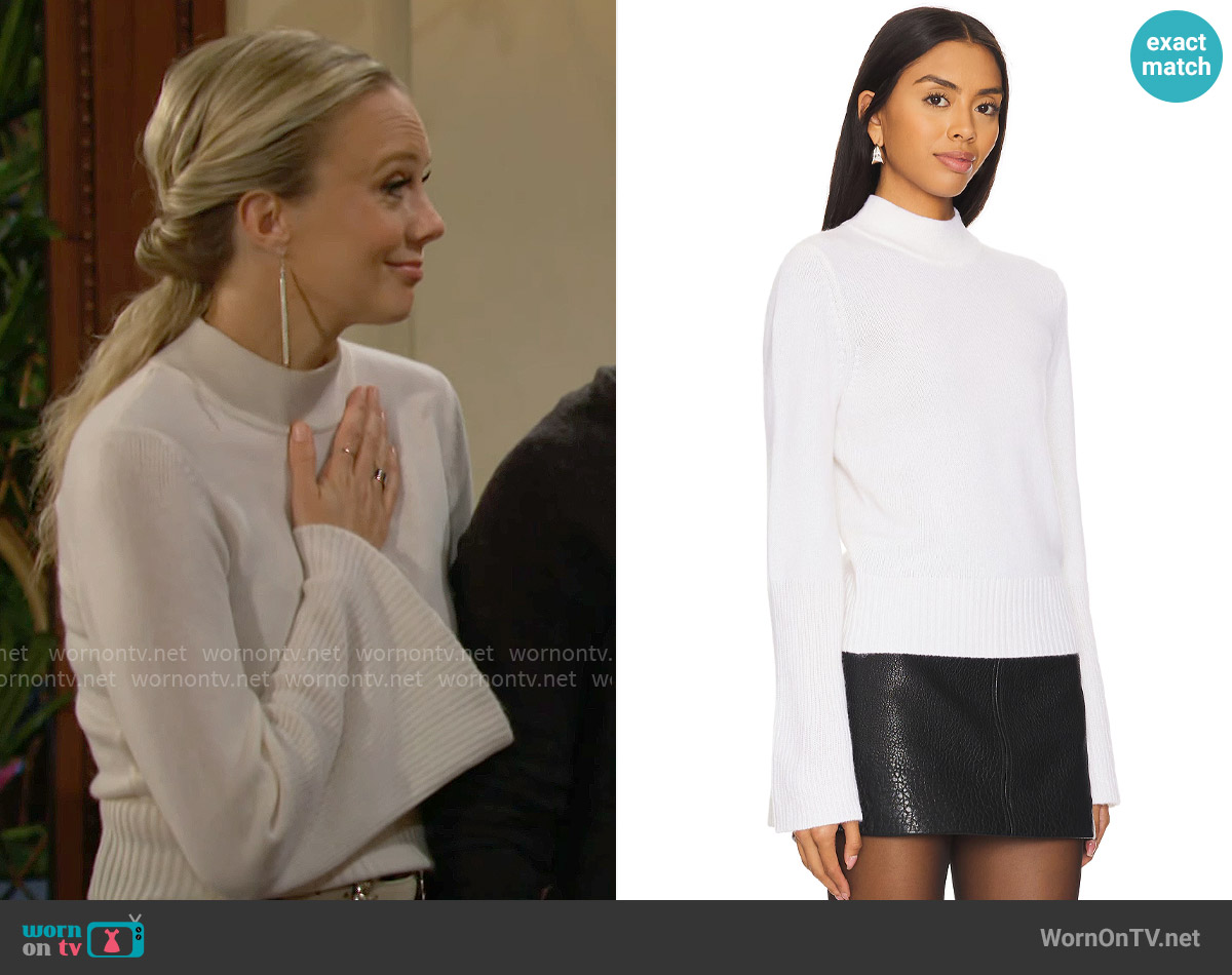 Autumn Cashmere Mock Neck Trumpet Sleeve With High Rib worn by Abby Newman (Melissa Ordway) on The Young and the Restless