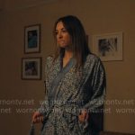 Ava’s blue printed robe on Based on a True Story