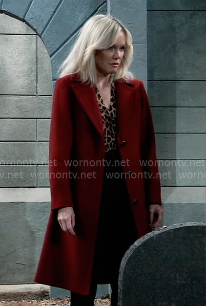 Ava's dark red coat on General Hospital