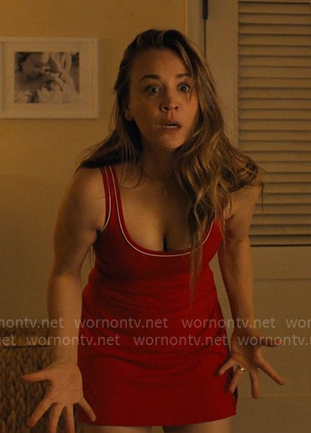 Ava's red tennis dress on Based on a True Story