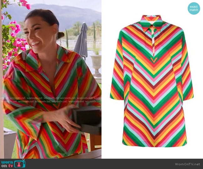 Valentino Garavani Striped Cotton Blouse worn by Bronwyn Newport on The Real Housewives of Salt Lake City