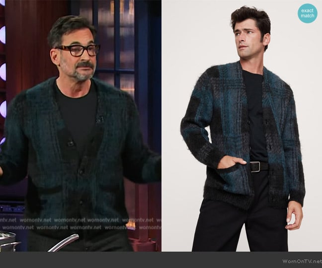 Banana Republic Brushed Plaid Cardigan worn by Lawrence Zarian on The Kelly Clarkson Show