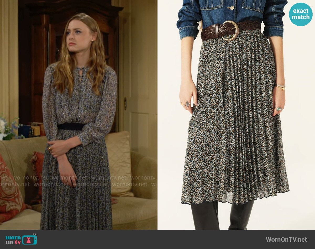 ba&sh Kami Skirt worn by Claire Grace (Hayley Erin) on The Young and the Restless