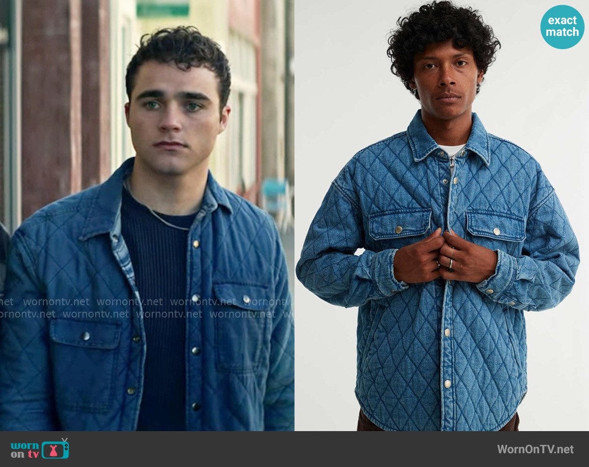 BDG at Urban Outfitters Denim Quilted Shirt Jacket worn by Jonathan Kent (Michael Bishop) on Superman and Lois