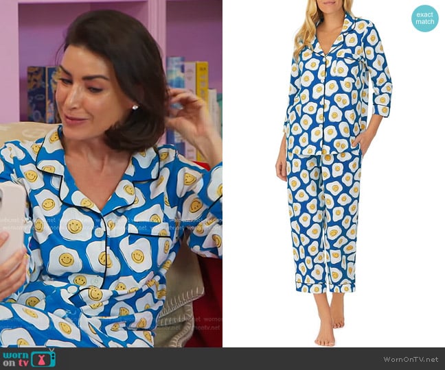 Bedhead PJs Sunny Side Up 3/4 Sleeve Cropped PJ Set worn by Bronwyn Newport on The Real Housewives of Salt Lake City