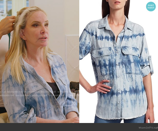 Bella Dahl Tie Dye Utility Shirt worn by Shannon Beador on The Real Housewives of Orange County