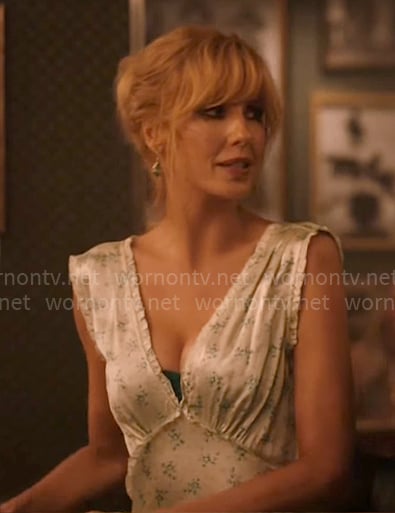 Beth's floral satin dress on Yellowstone