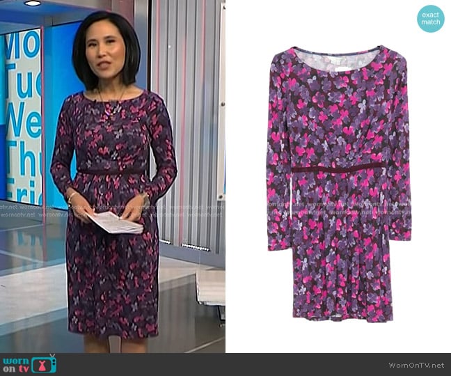 Boden Floral Jersey Dress worn by Vicky Nguyen on NBC News Daily