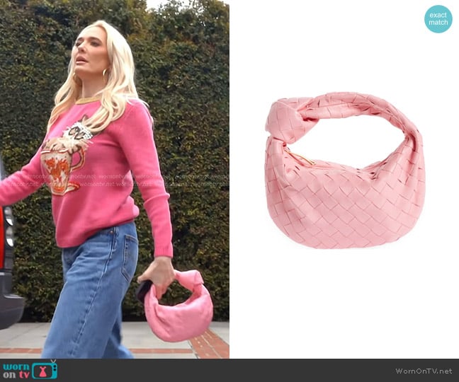 Bottega Veneta Mini Jodie Leather Hobo worn by Erika Jayne on The Real Housewives of Beverly Hills